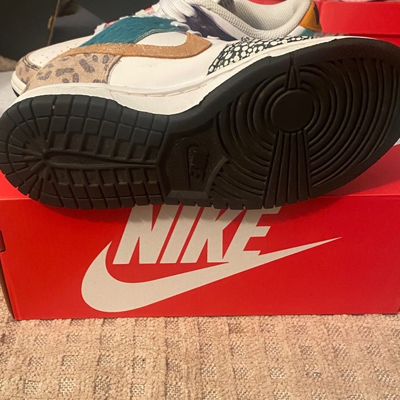 Nike Dunks. White Sneakers with Red, Purple, and Teal Accents - Picture 6 of 6